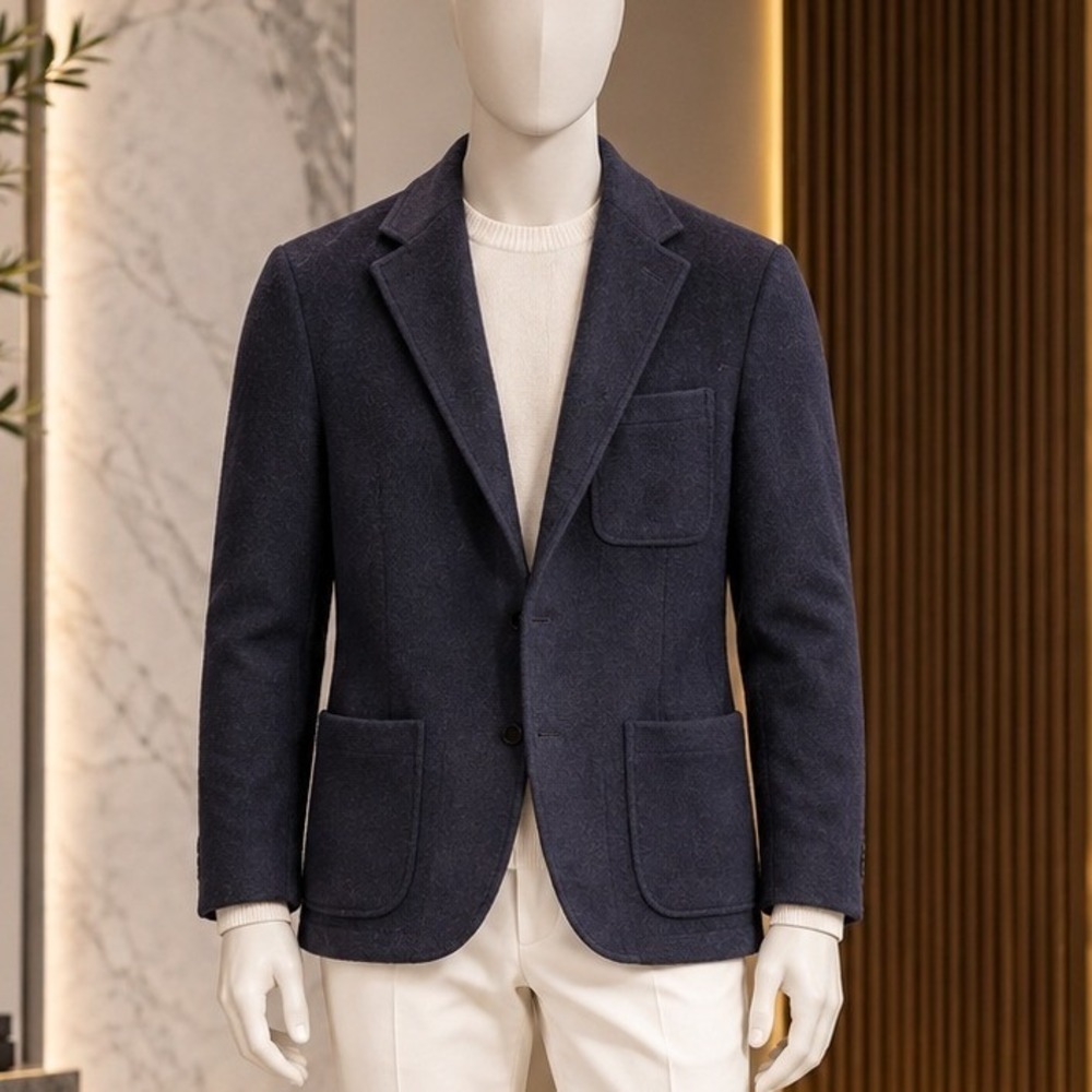 J.Crew Mens Sportsman Jacket Crosby Moon Wool Navy Blue Blazer 40 Regular